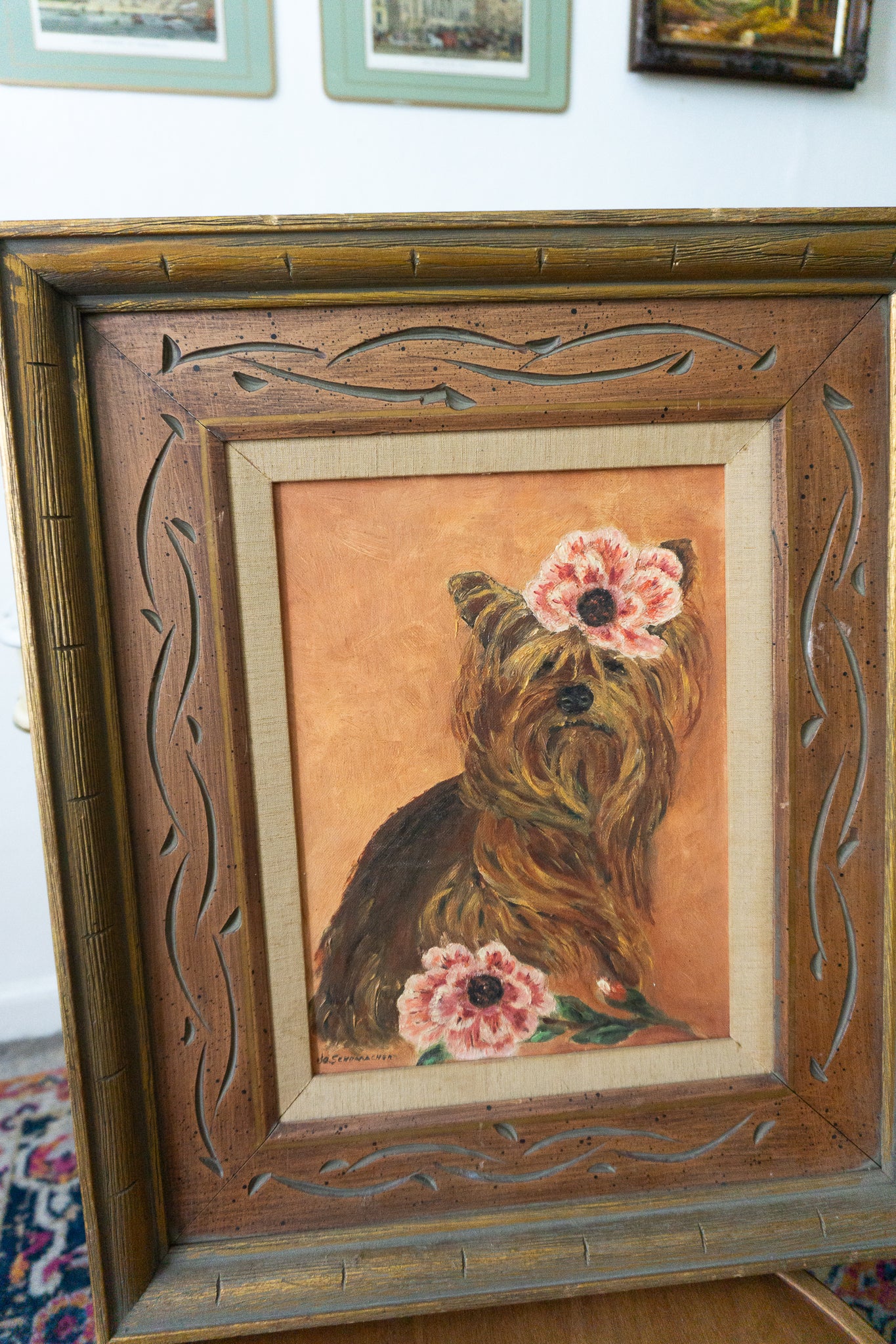 Yorkie Dog Portrait Oil Painting