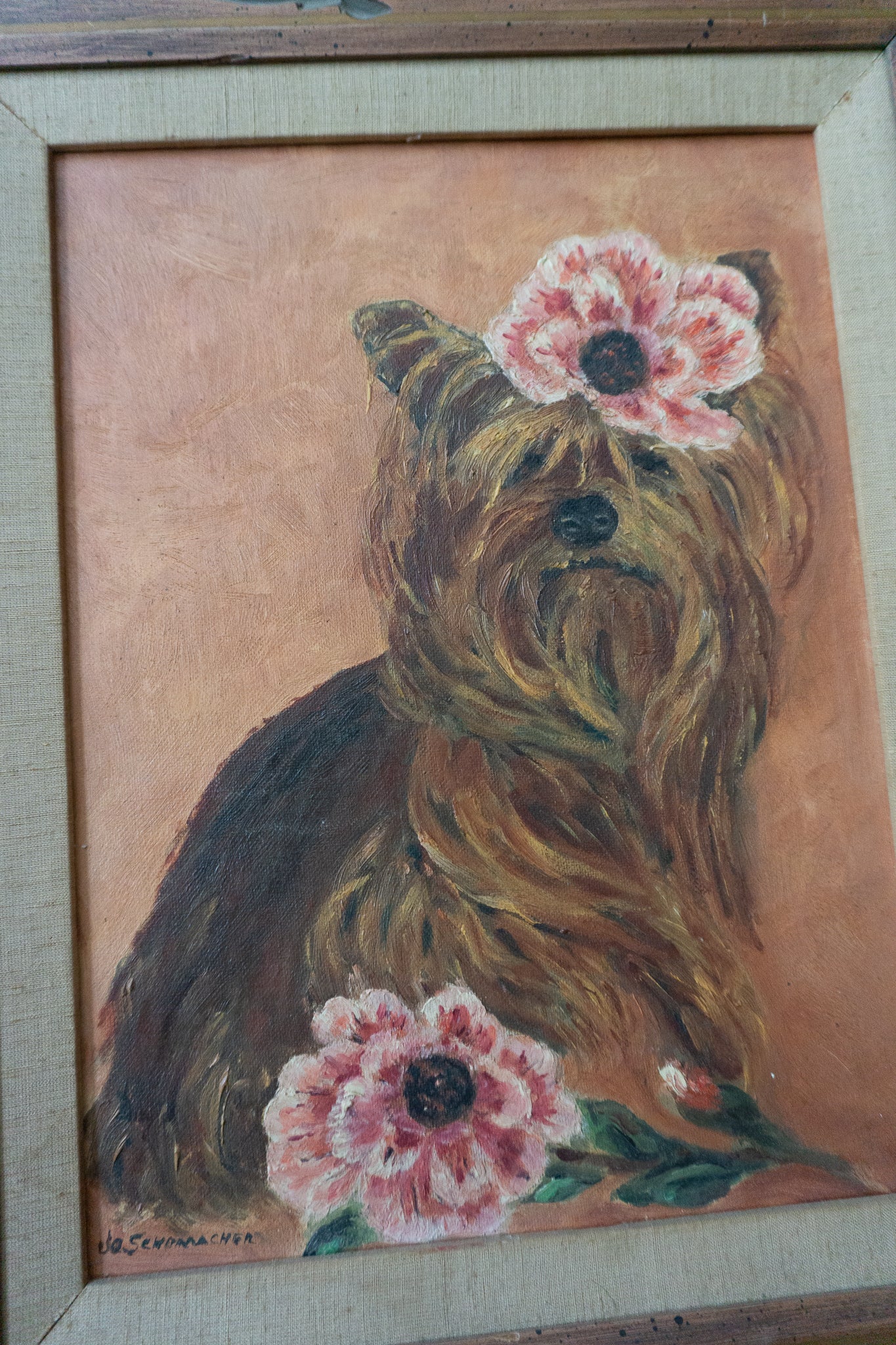 Yorkie Dog Portrait Oil Painting