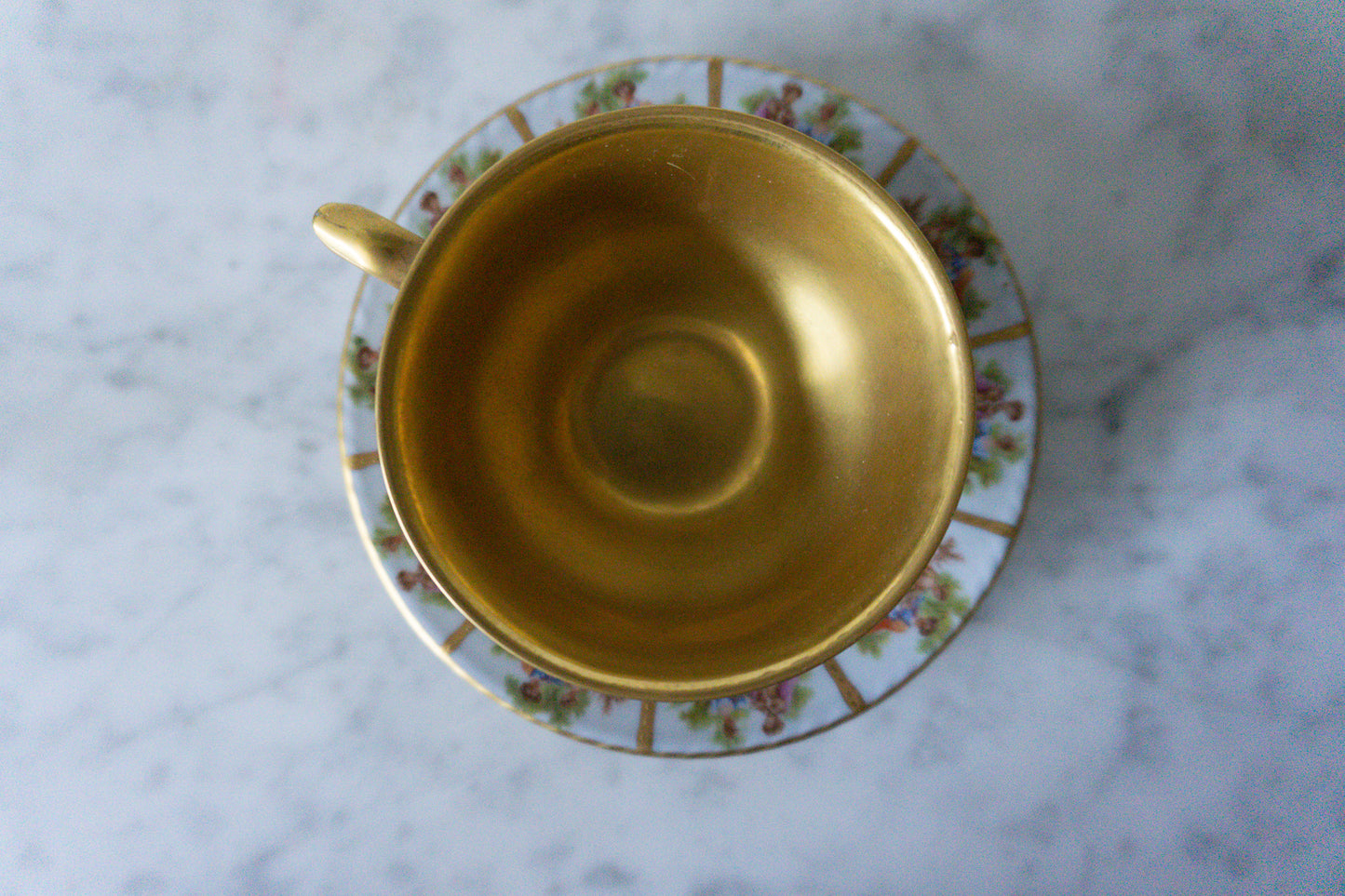 Bavaria Gold Trim Man & Woman Couple Teacup and Plate, Made in Germany