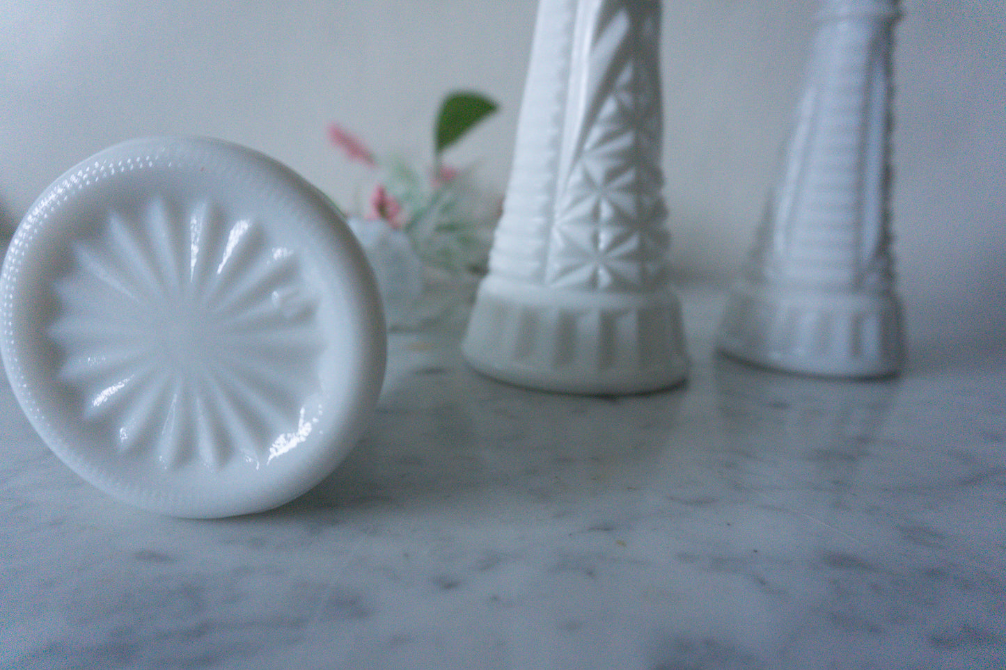 Milk Glass Vases, Set of 3