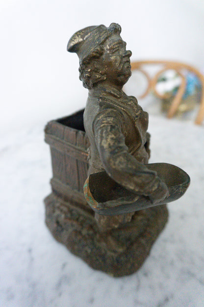 Antique Bronze Farmer Statue