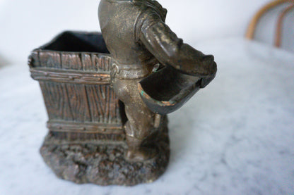 Antique Bronze Farmer Statue