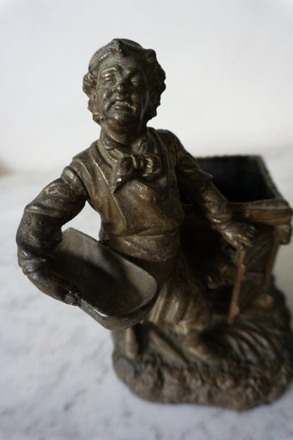 Antique Bronze Farmer Statue