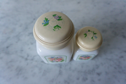 1970s Vintage Avon Country Garden Charisma Beauty Dust Empty Collectible Jars