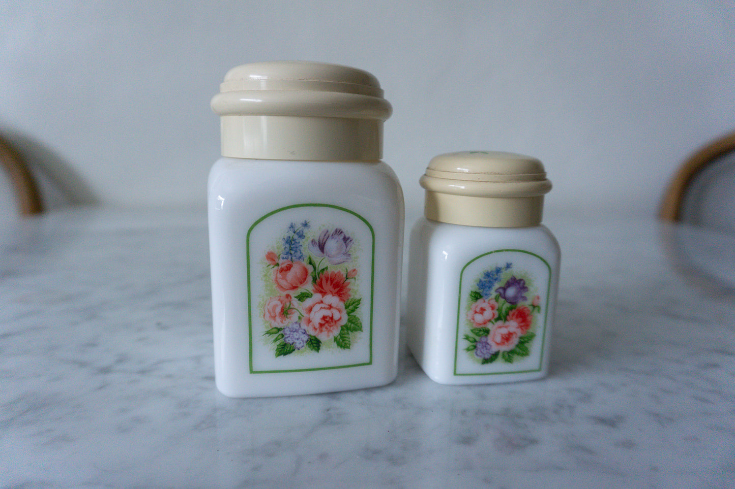 1970s Vintage Avon Country Garden Charisma Beauty Dust Empty Collectible Jars