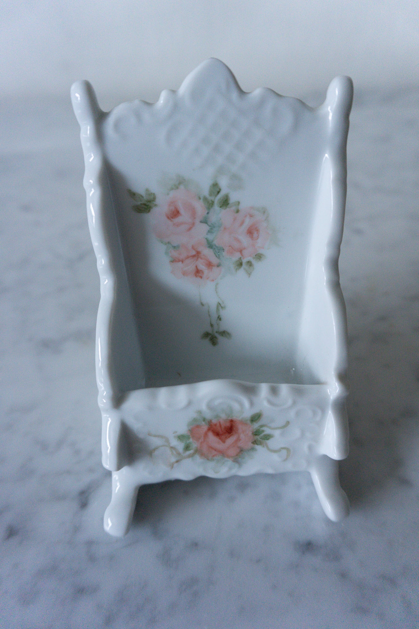 Shabby Chic Chair Teabag Holder, Signed by Artist