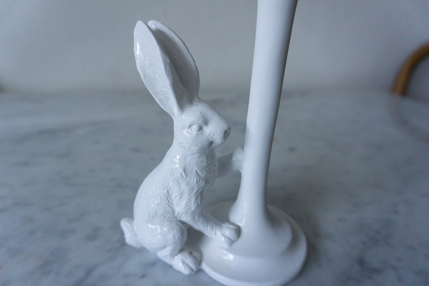 White Bunny Candle Holder