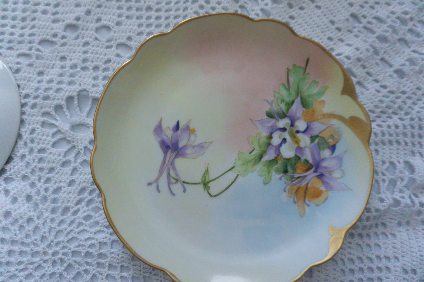 Antique Hutschenreuther Charlotte Bavaria Hand Painted 6” Plate