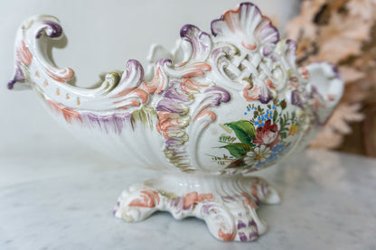 European Hand-Painted Porcelain Bowl