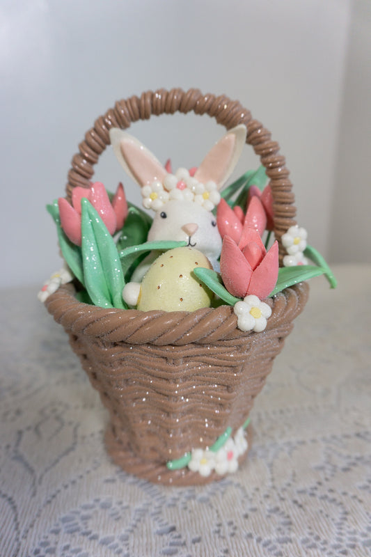 Martha Stewart Claydough Easter Bunny Basket Figurine