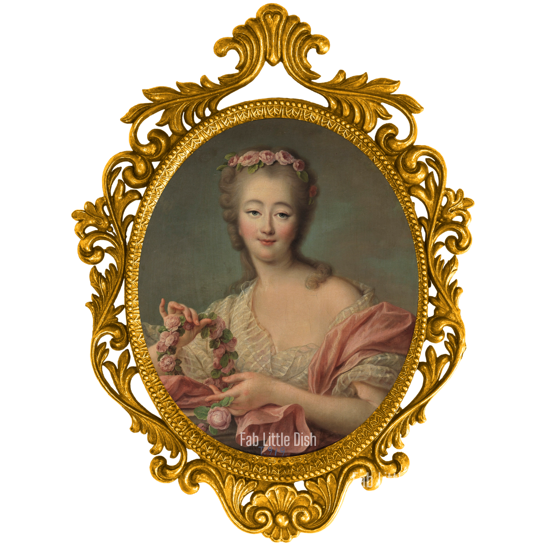 Madame du Berry Flower Crown Oval Portrait - Digital Art File