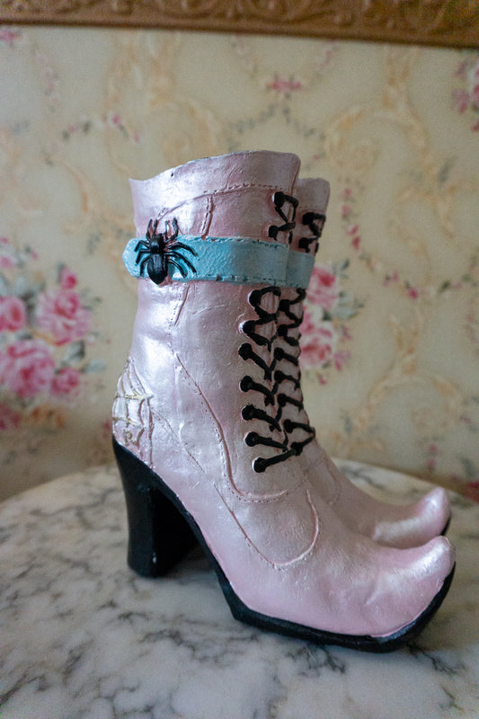 Pink Witch Boots Vase