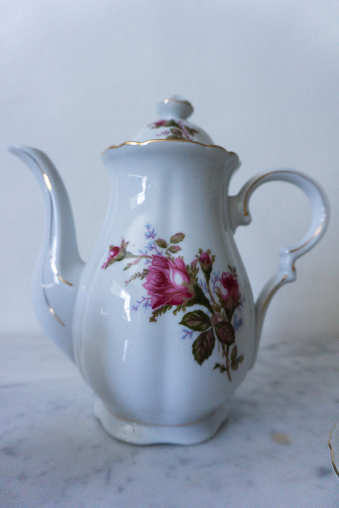 Nikomito White Rose Tea Set, Made in Japan