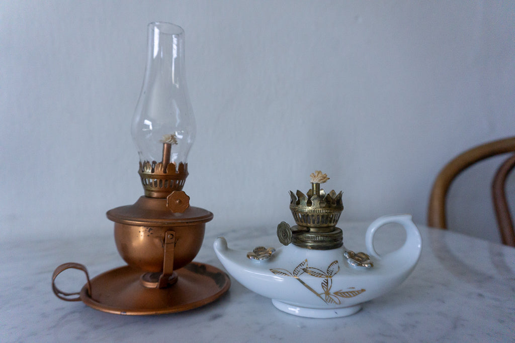 Side-by-side view of both miniature lamps, highlighting their distinct designs.