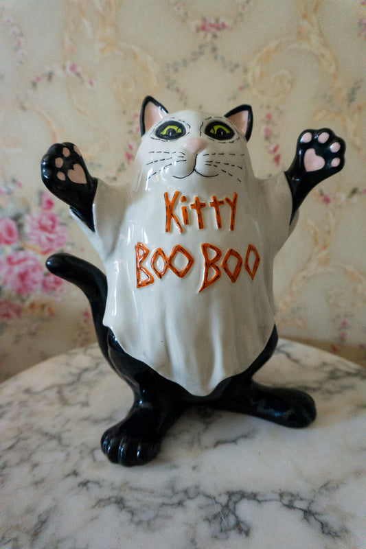 blue sky kitty boo boo halloween ceramic figurine