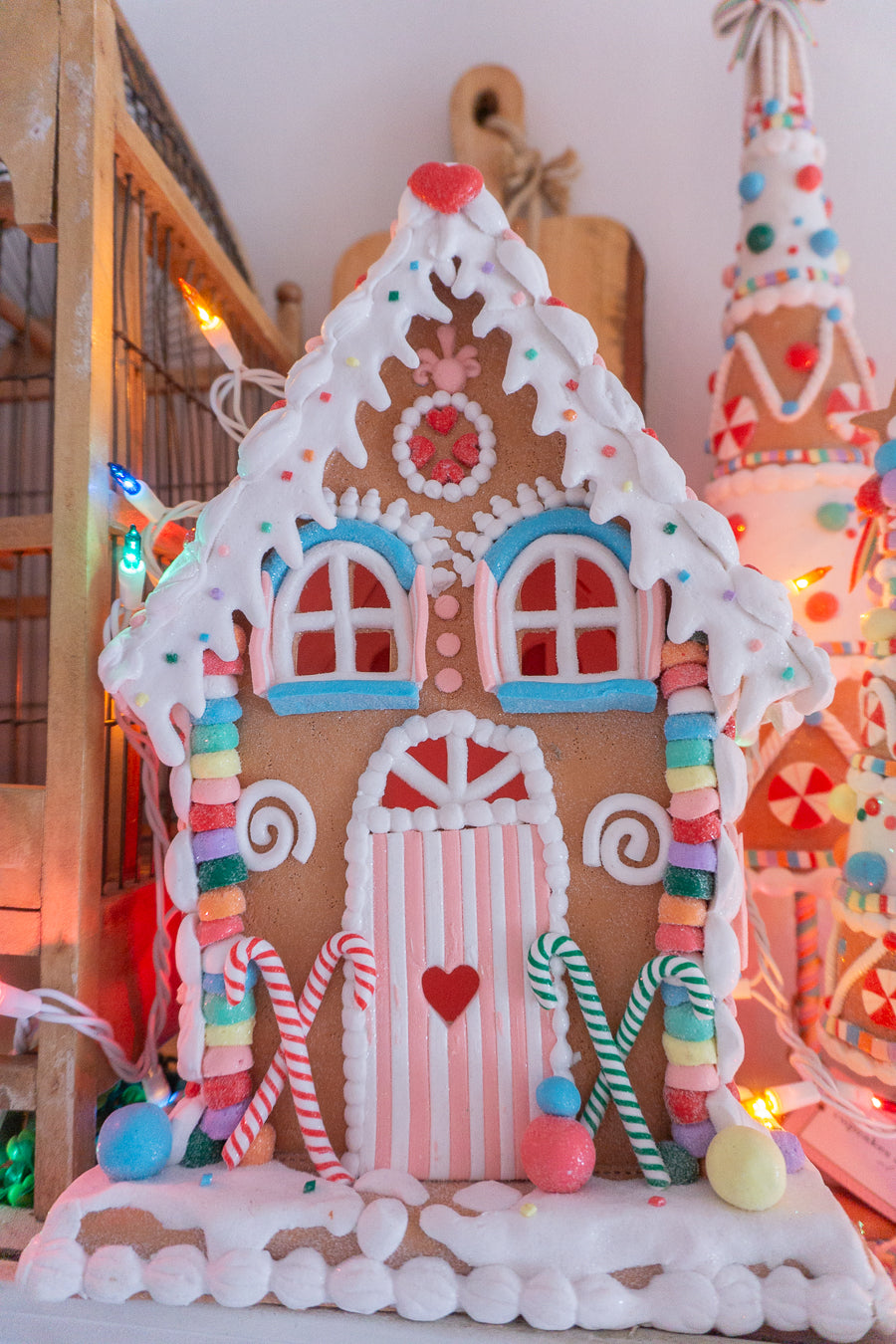 Tall Rainbow Gingerbread House