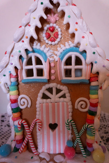 Tall Rainbow Gingerbread House