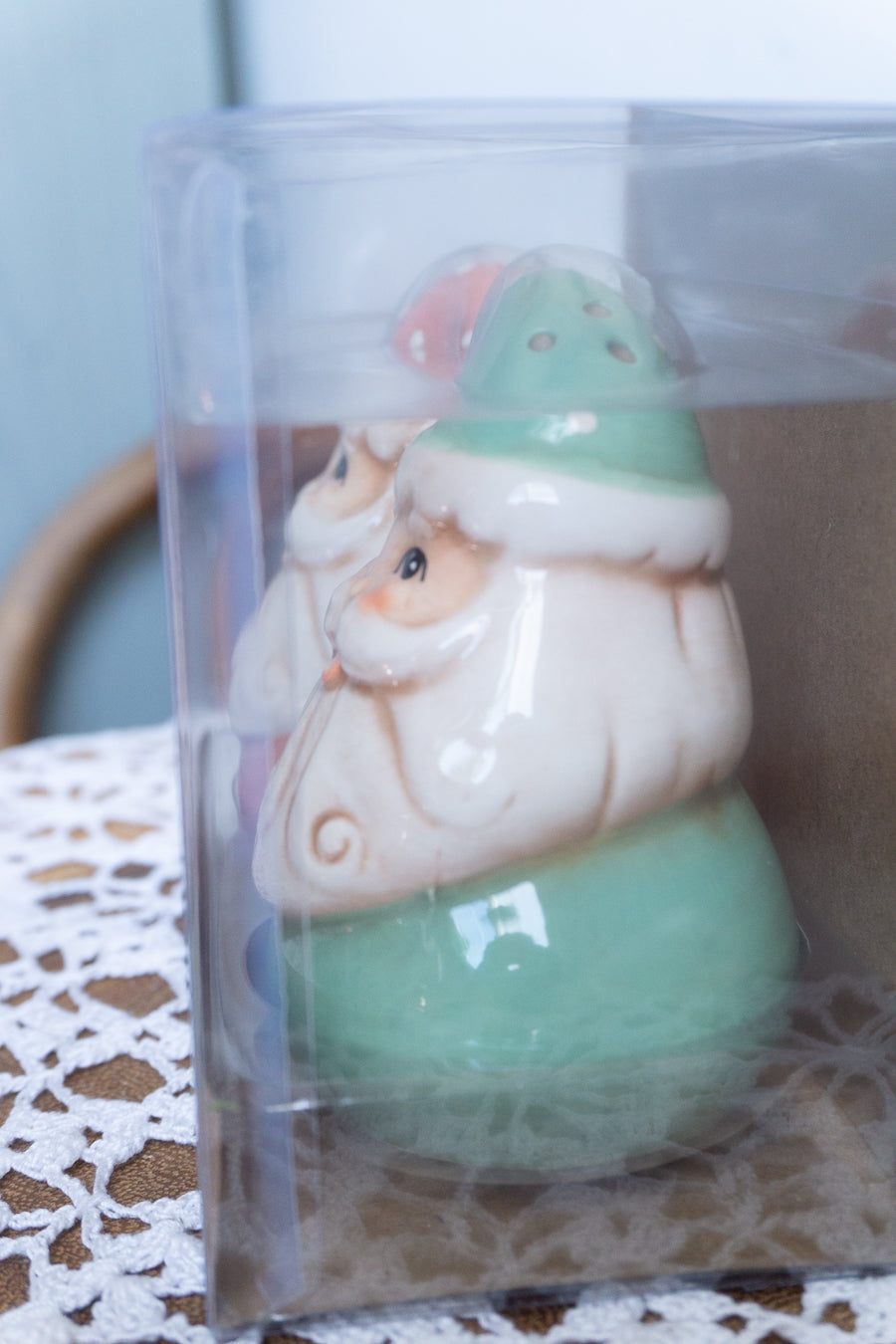 Johanna Parker Pastel Santa Salt and Pepper Shakers