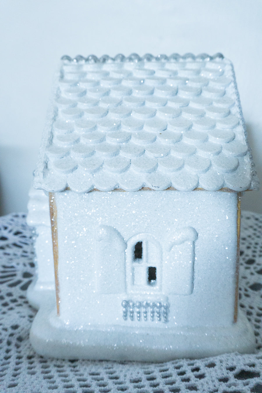 White Frosted Gingerbread House, by Cupcakes & Cashmere