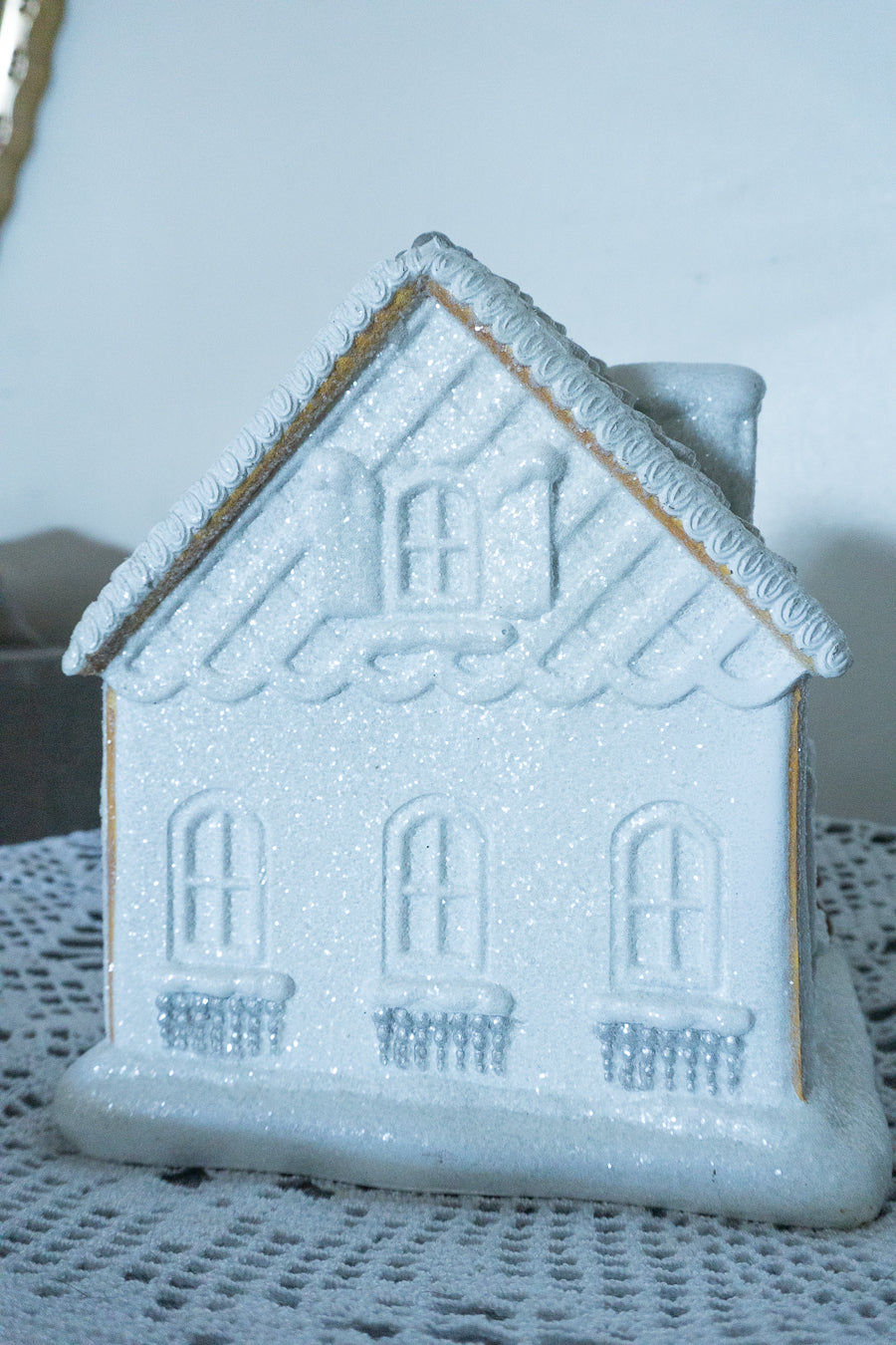 White Frosted Gingerbread House, by Cupcakes & Cashmere