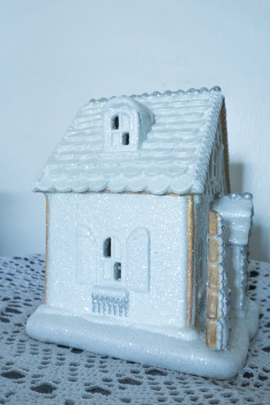 White Frosted Gingerbread House, by Cupcakes & Cashmere
