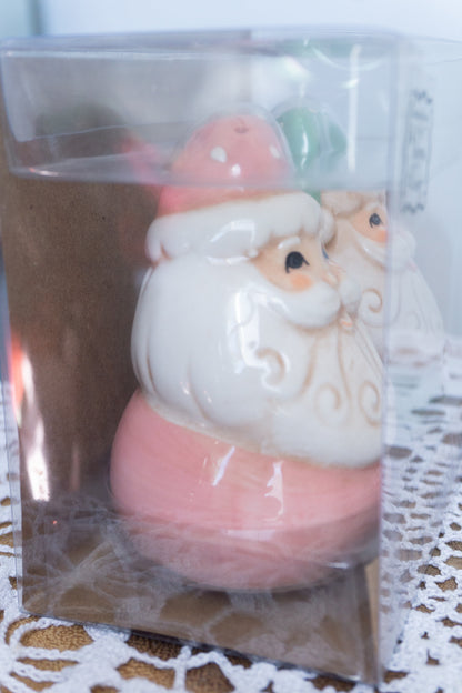 Johanna Parker Pastel Santa Salt and Pepper Shakers