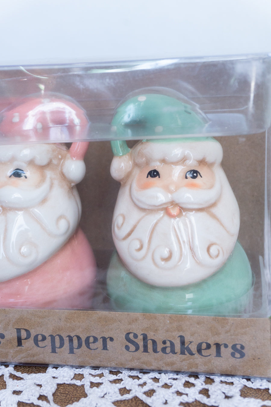 Johanna Parker Pastel Santa Salt and Pepper Shakers