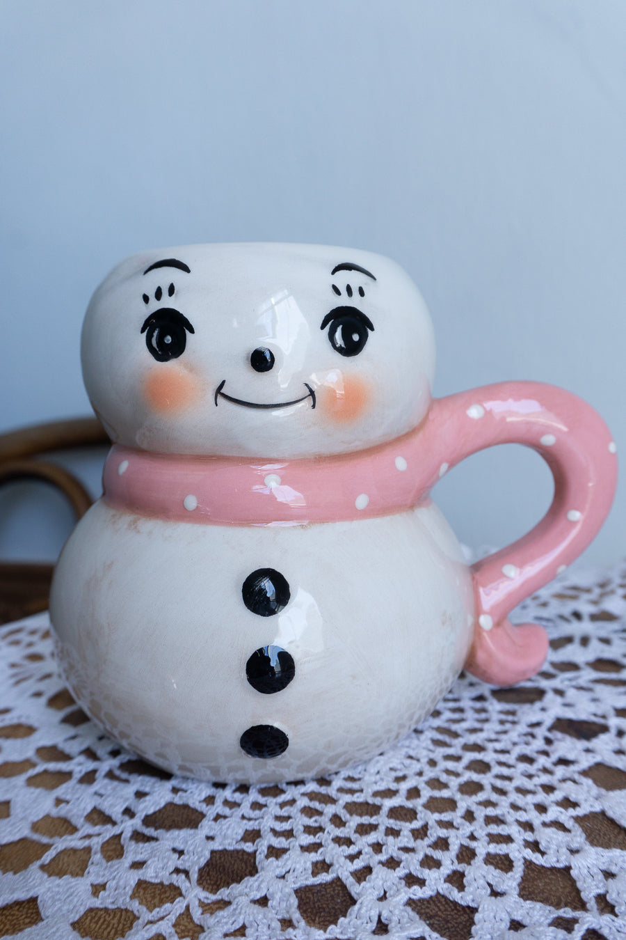 Johanna Parker Pink Snowman Mug