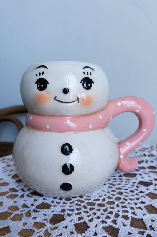 Johanna Parker Pink Snowman Mug