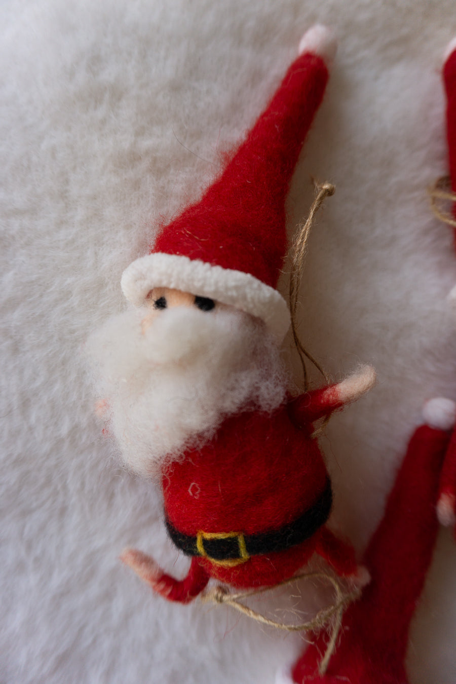 Felt Yoga Pose Santa Ornament Set