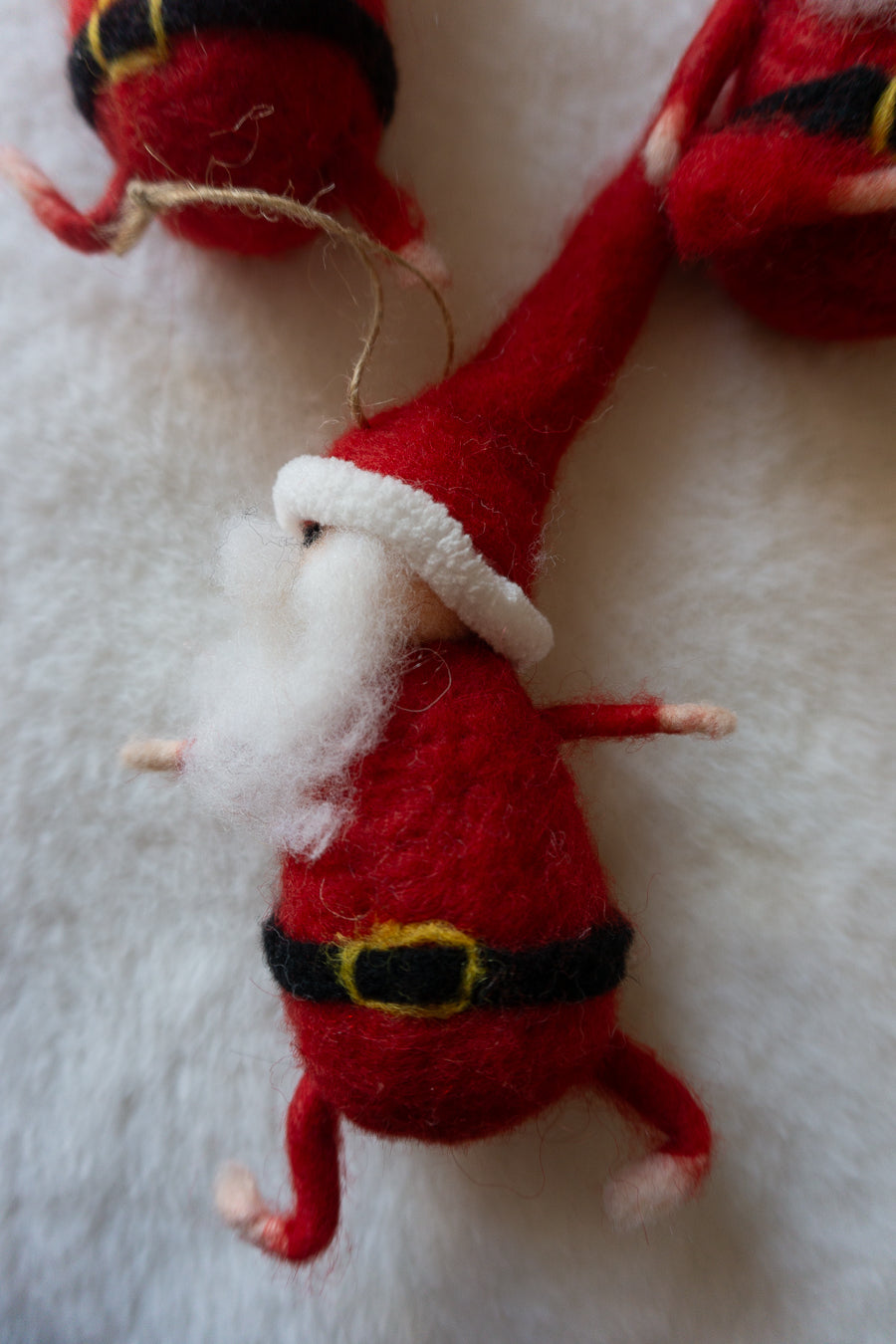 Felt Yoga Pose Santa Ornament Set