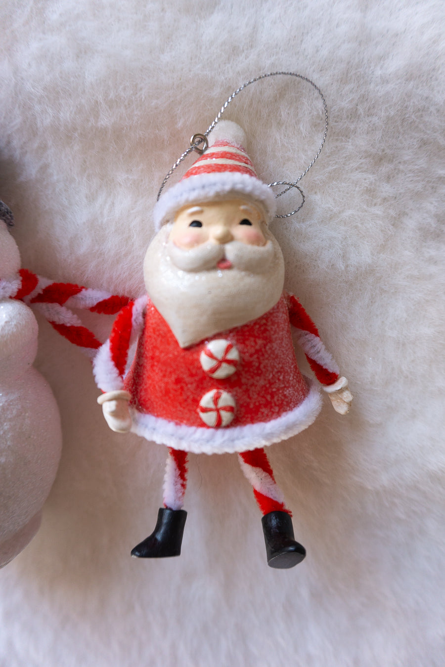 Candy Cane Snowman & Santa Ornament Set