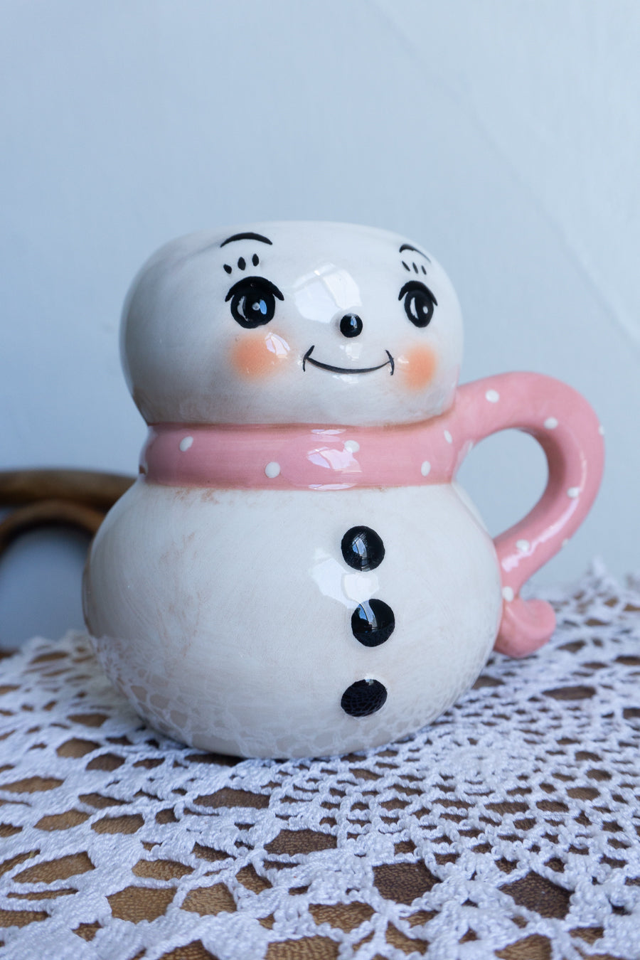 Johanna Parker Pink Snowman Mug