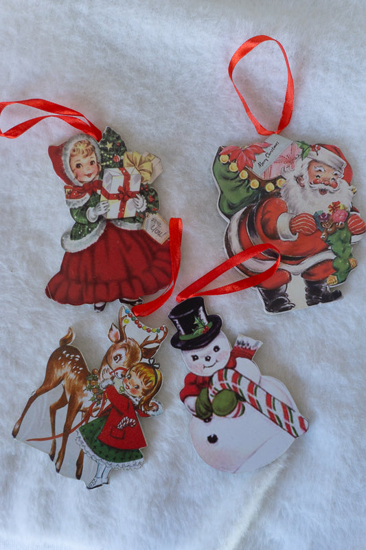 Bethany Lowe Wood Vintage Christmas Ornaments