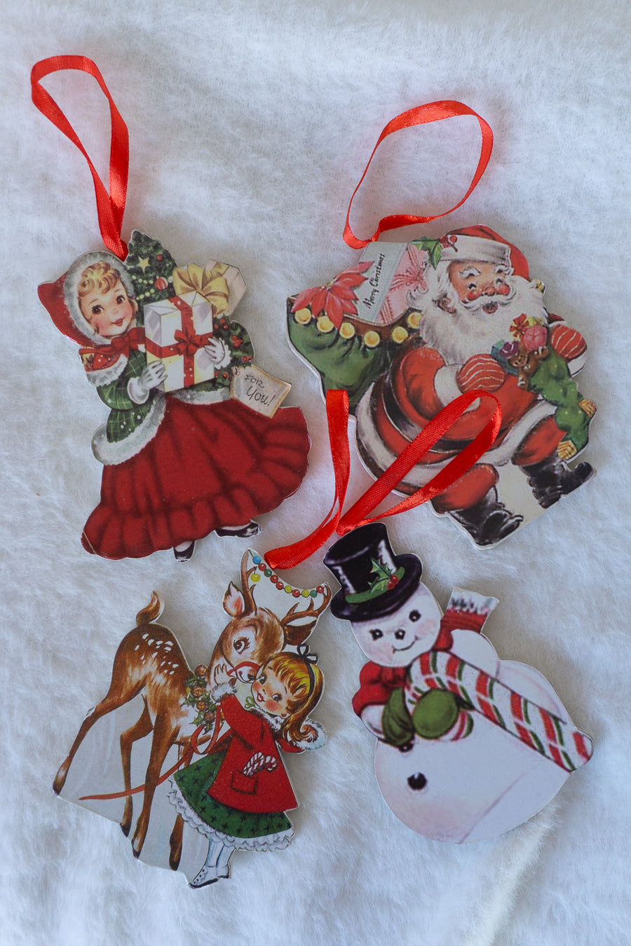 Bethany Lowe Wood Vintage Christmas Ornaments