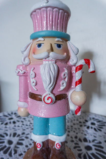 Cupcake Nutcracker Holding Candy Cane