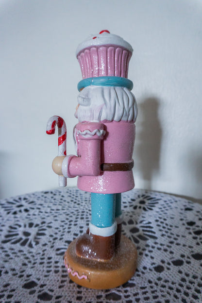 Cupcake Nutcracker Holding Candy Cane