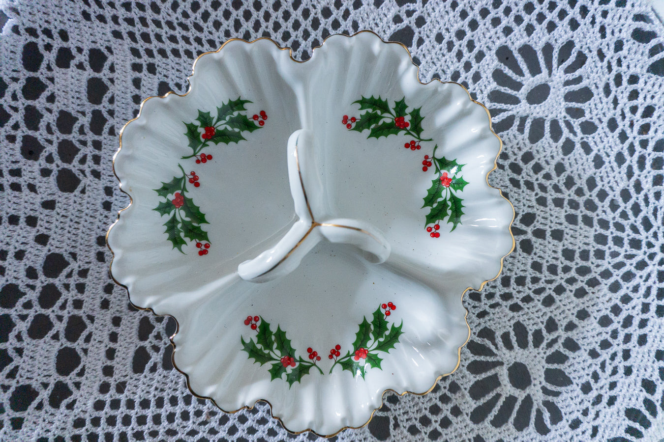 Vintage Christmas Serving Dish