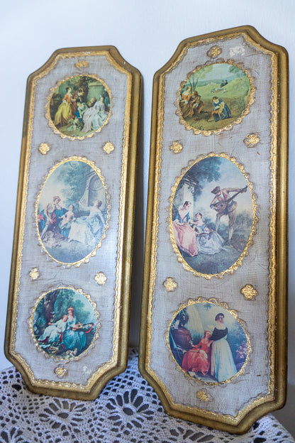 Florentine Gilded Wall Plaques, Made in Italy
