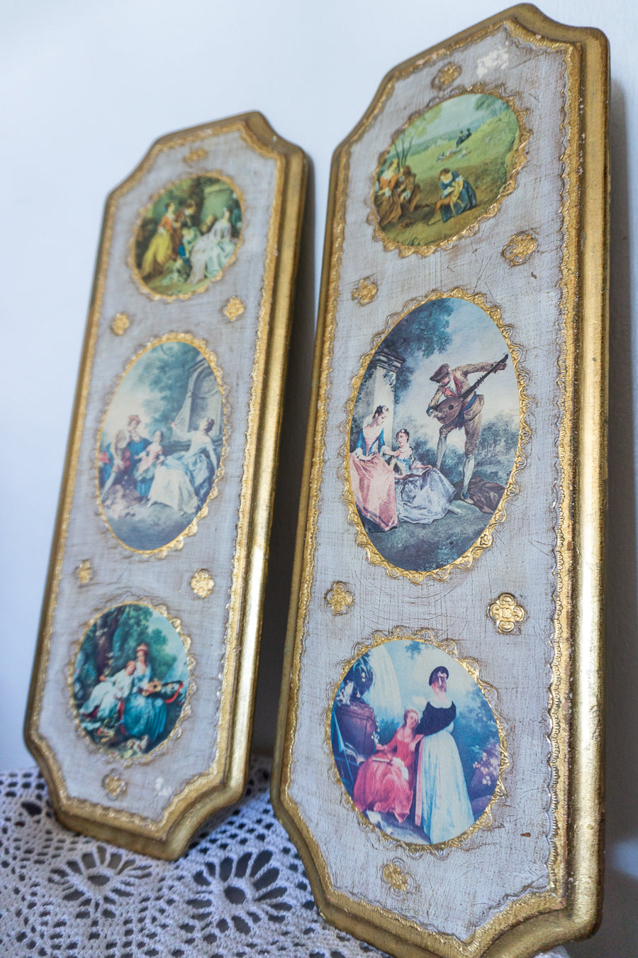 Florentine Gilded Wall Plaques, Made in Italy
