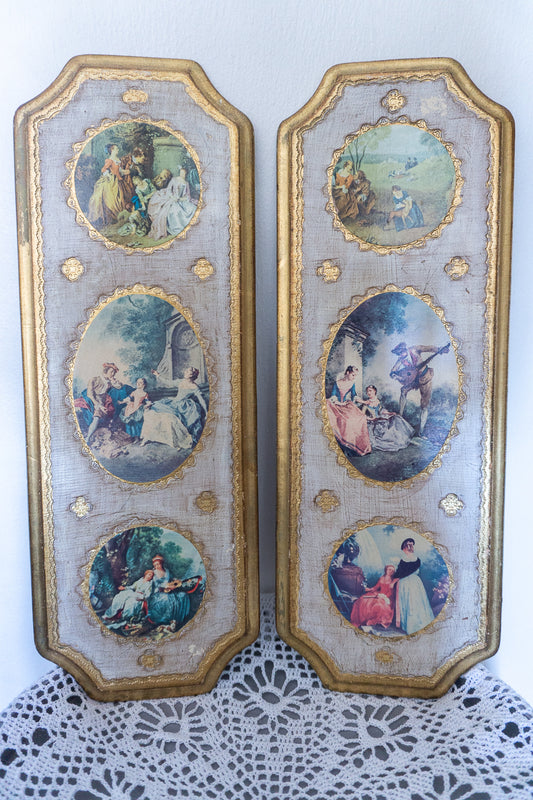 Florentine Gilded Wall Plaques, Made in Italy