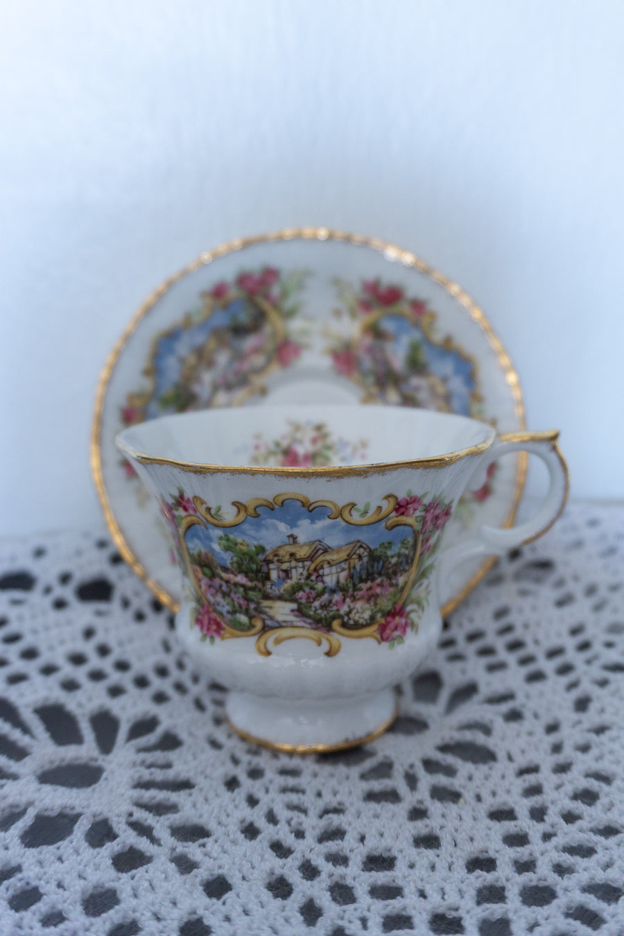 Cottage Paragon Chippendale Teacup and Saucer Set