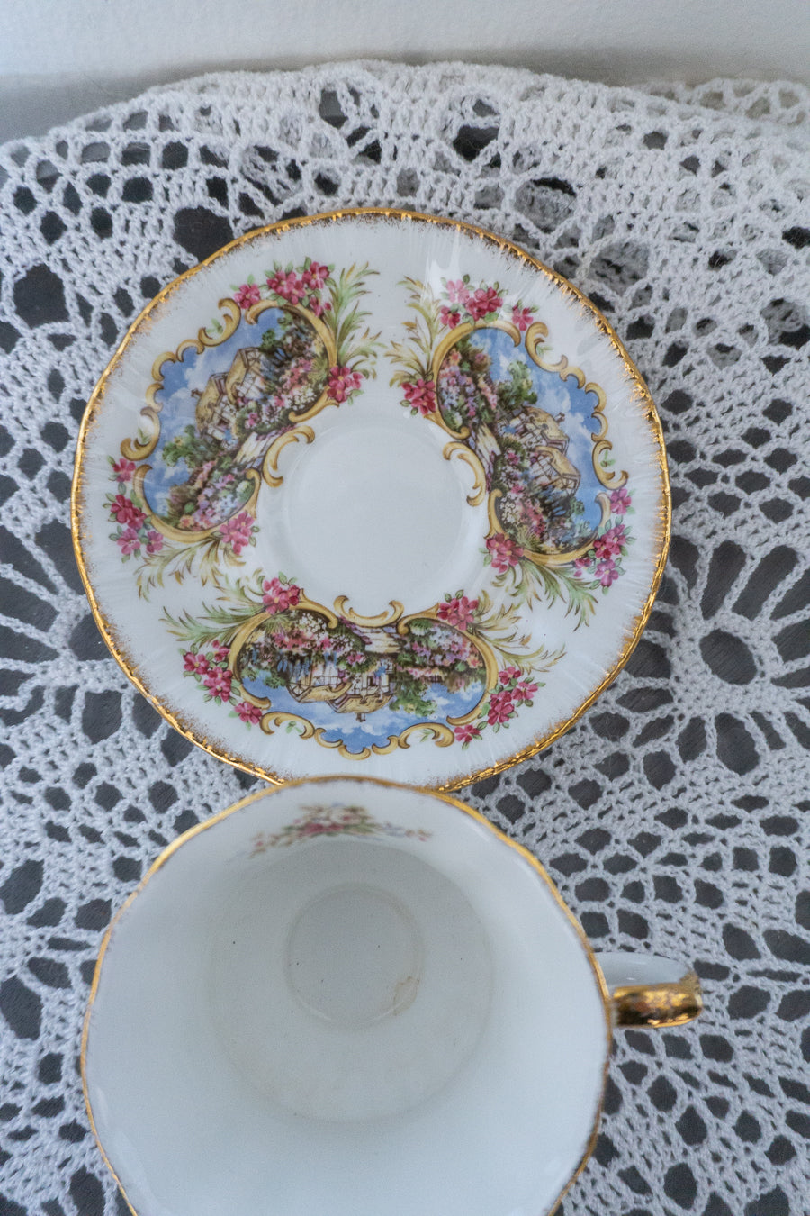 Cottage Paragon Chippendale Teacup and Saucer Set