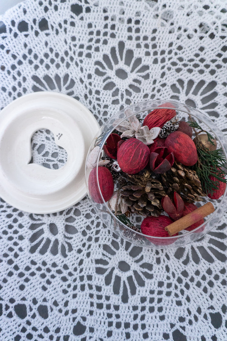 Vintage Christmas Potpourri Dish