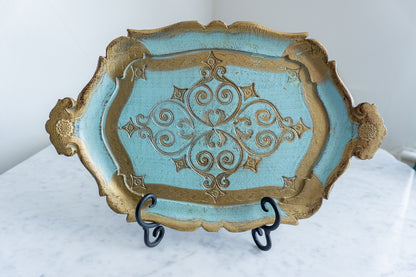 Florentine Gilded Decorative Tray, Made in Italy