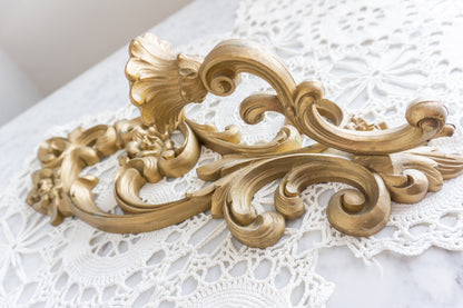 Ornate Gold Candle Wall Sconce – Hollywood Regency Rococo Style