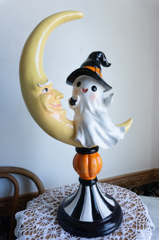 Ghost Sitting on Moon Pedestal