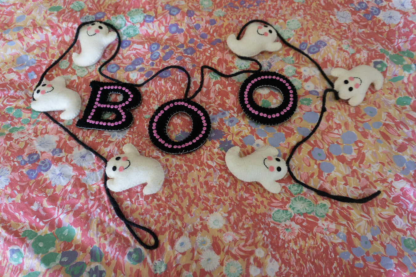 Boo Ghost Felt Garland