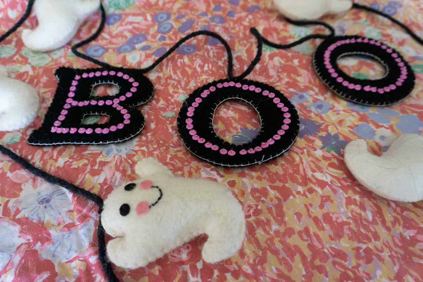 Boo Ghost Felt Garland