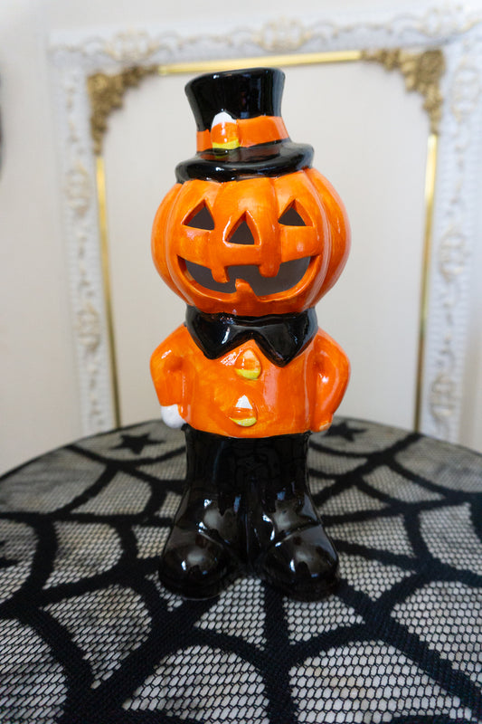 Mr. Halloween Jack-o'-Lantern LED Figurine with Top Hat